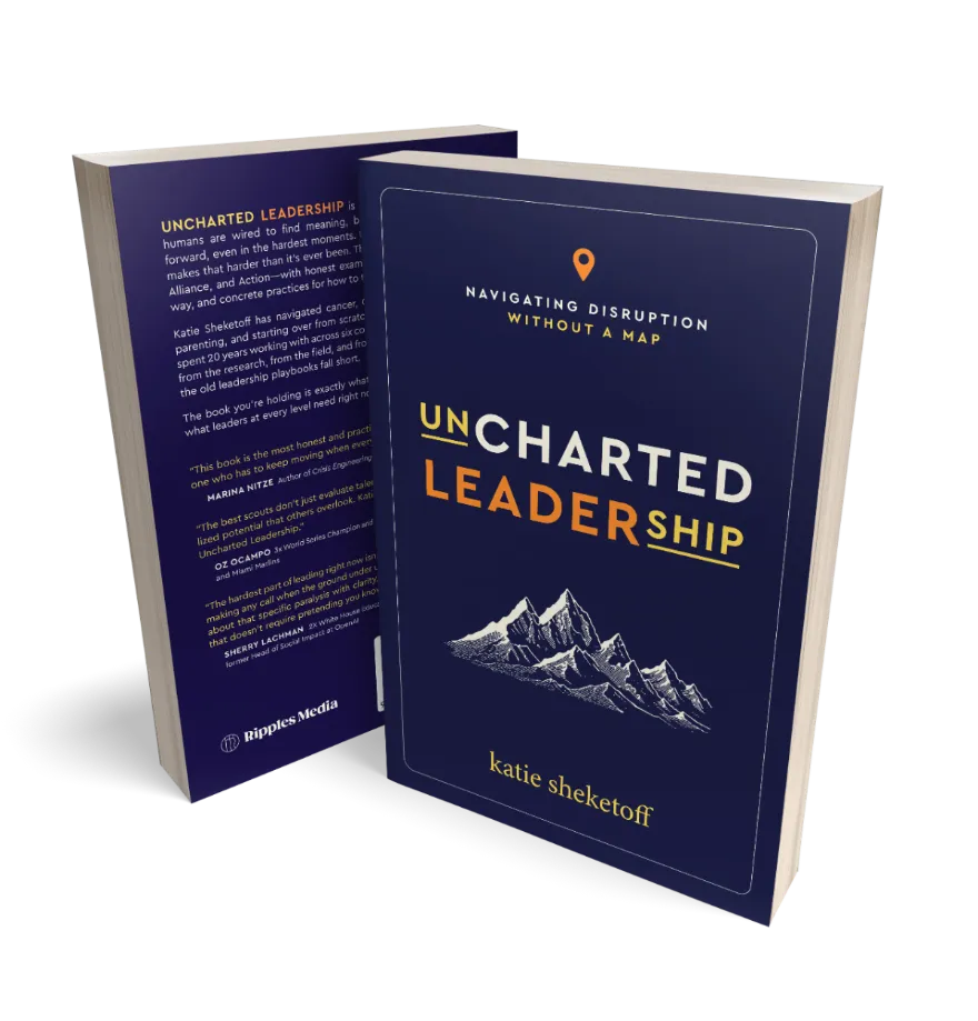 Uncharted Leadership: Navigating Disruption Without a Map, paperback front and back